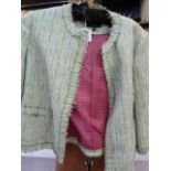 Bariloche Chanel style jacket with silver thread and frayed edges, a Winsmoor red wool jacket, a