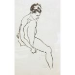 J Carter Charcoal drawing Nude study, indistinctly signed and dated '97 lower right, 58.5cm x 41.5cm