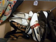 Vintage shoes - Shelleys, Faith, Gaymode, c.doux, Oxel and a vintage small scarf ( 1 box)