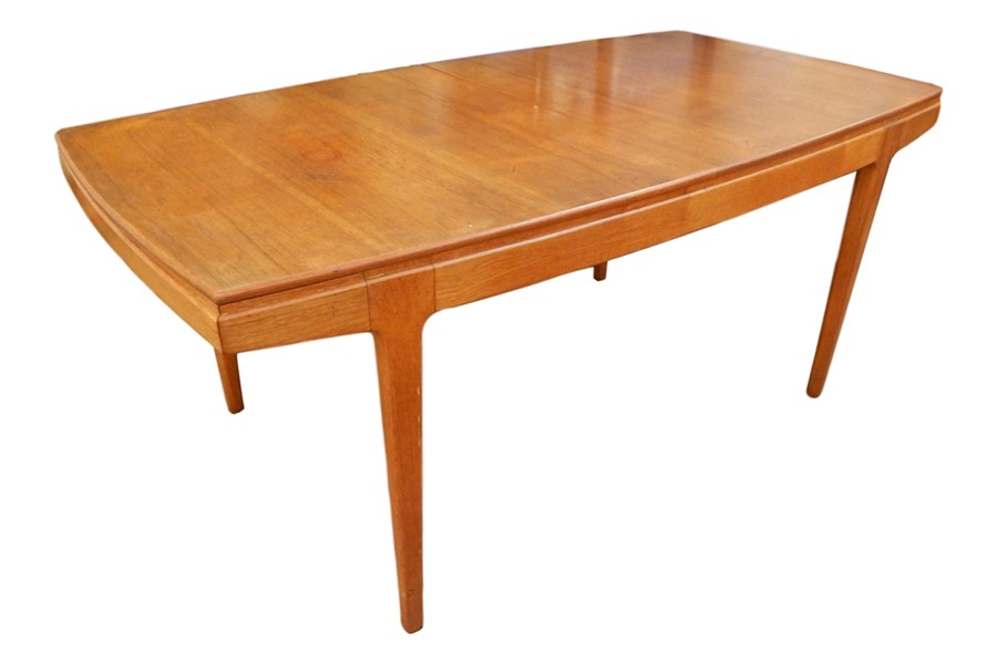 Mid 20th century Vanson teak extending dining table and six Vanson chairs (2+4) with black - Image 3 of 5