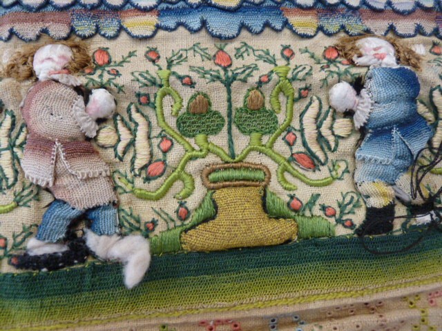 Late 17th century band sampler on natural linen, worked in coloured silks with numerous stiches - Image 4 of 11