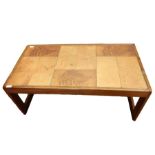 Mid 20th century Danish Toften teak nest of three tables, the tops inlaid with tiles and a Keith