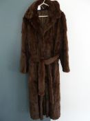 Canadian squirrel full length fur coat, with belt and matching beret (2)