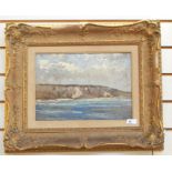 Robert Noble Oil on board Cliffs, signed lower right, 24cm x 34cm