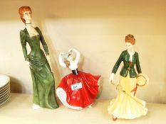 Royal Doulton figure 'Karen', Royal Worcester figure 'Margaret' and Royal Doulton figure 'A La Mode'