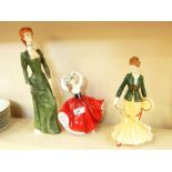 Royal Doulton figure 'Karen', Royal Worcester figure 'Margaret' and Royal Doulton figure 'A La Mode'