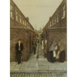 Tom Dodson (1910-1991) : Limited edition print "Backstreet Bookie",  edition number 144/850, approx.