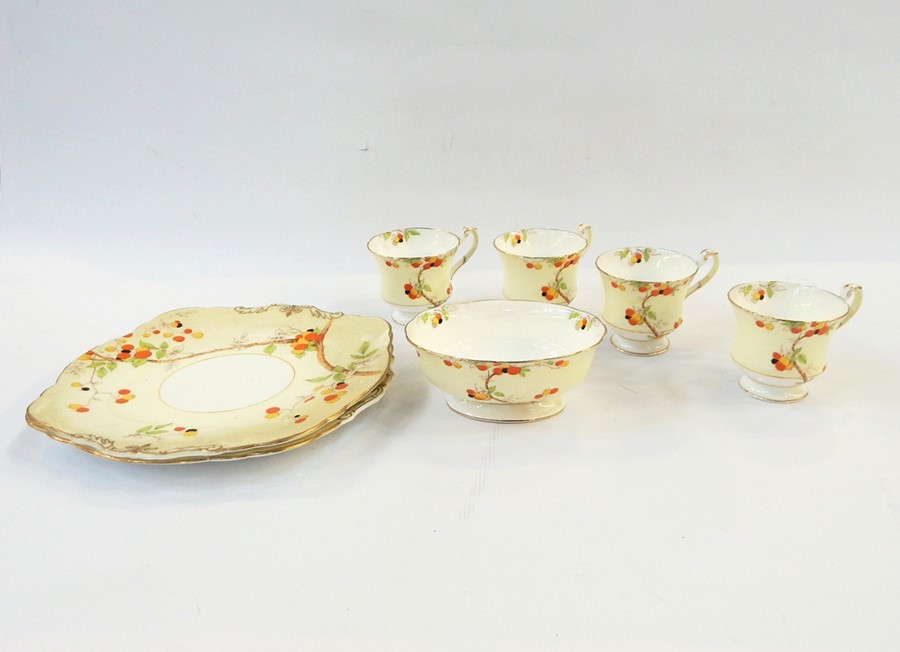 Paragon 'Orchard' part tea service, comprising cups, saucers, teaplates, two cake plates and sugar