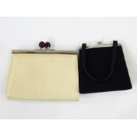 Various evening bags, clutch bags, etc, made by Dents and a black vanity case (1 box)