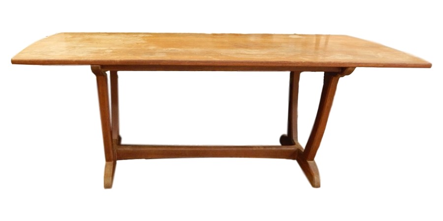 Edward Barnsley (1900-1987) circa 1940 oak refectory table, the rectangular top with curved ends