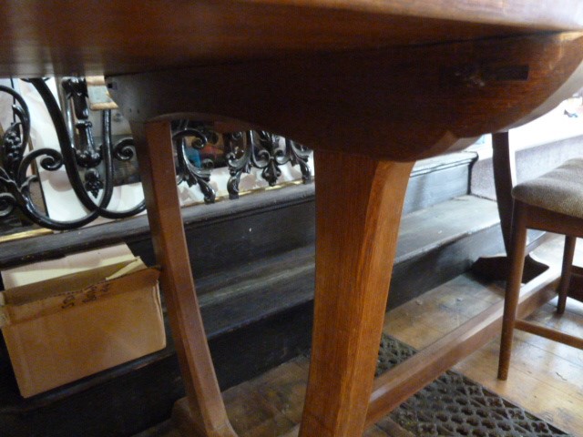 Edward Barnsley (1900-1987) circa 1940 oak refectory table, the rectangular top with curved ends - Image 10 of 10