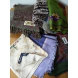 Various silk scarves and others including Ralph Lauren, Fendi, YSL, cut velvet scarf, two other