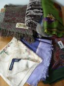 Various silk scarves and others including Ralph Lauren, Fendi, YSL, cut velvet scarf, two other