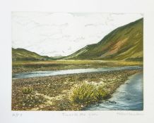 Helen Hanson Limited edition Etching & aquatint, "Autumn Fen", signed and numbered 36/150, approx