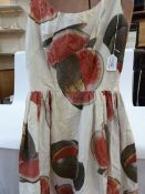 1950's/60's cotton sundress with watermelon design labelled Polly Peck, a shift dress and a black