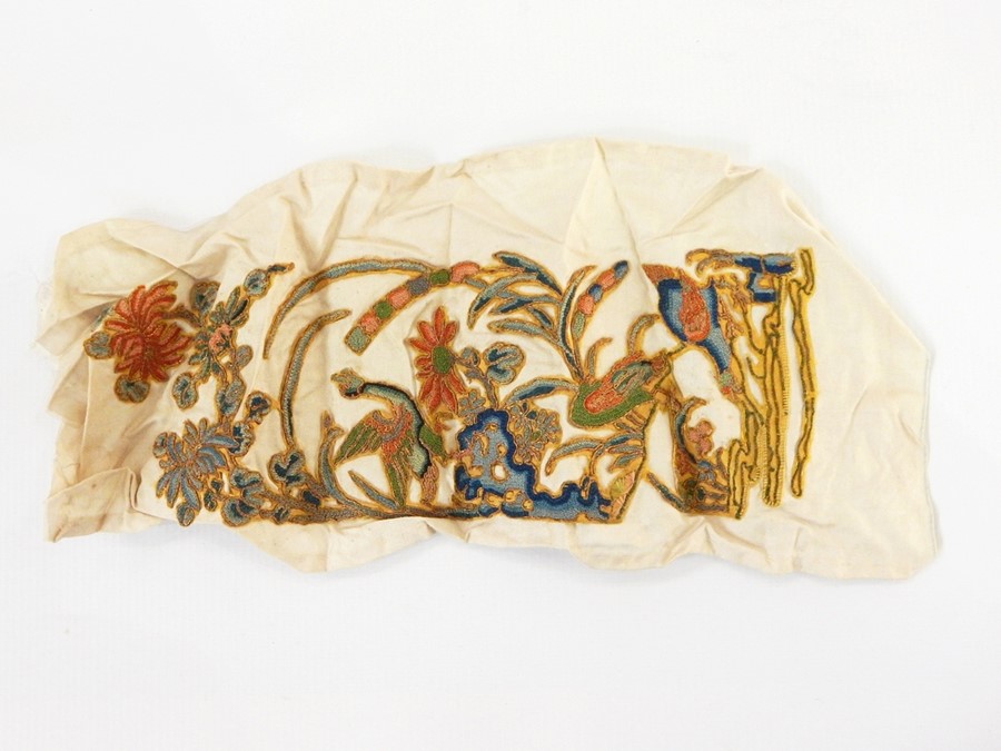 Late 17th century band sampler on natural linen, worked in coloured silks with numerous stiches - Image 7 of 11