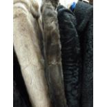 Vintage fur coat, labelled 'The National Fur Company', another vintage fur, a black Persian lamb