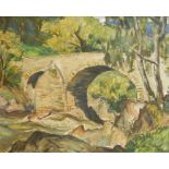 J MacLauchlan Milne Oil on canvas River and bridge, signed and dated '33 lower right, 48cm x 59.5cm