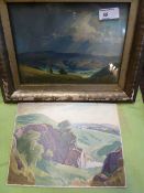 Charles M Gere  Oil  "Exmoor from Selworthy", signed and dated 1947 lower right, entitled verso,