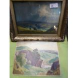 Charles M Gere  Oil  "Exmoor from Selworthy", signed and dated 1947 lower right, entitled verso,