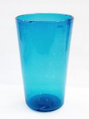 Whitefriars turquoise bubble glass vase with tapering sides, 29cm high