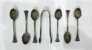 Set of six Victorian silver teaspoons by Charles Boyton, London 1887, in the Onslow pattern with