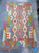 Vegetable dye wool Chobi kelim, 141cm x 88cm