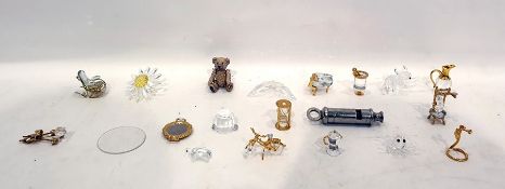 Assorted miniature glass ornaments to include examples by Swarovski, etc