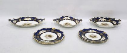 Coalport porcelain part dessert service, pattern No.2308, six pieces,  viz:- three variously