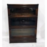 Oak Globe Wernicke glazed bookcase of three shelves, width 86cm