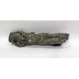 Antique lead waterspout in the form of classical goddess, 18cm long