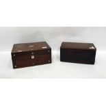 19th century rosewood and mother-of-pearl inlaid box and a 19th century and later mahogany box (2)