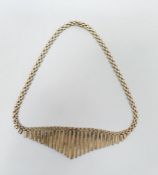 LOT WITHDRAWN 9ct gold fringe necklace, approx 29.1g
