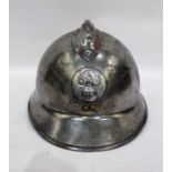 French early 20th century fireman's helmet
