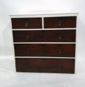 White painted chest of two short over three long drawers, 105cm x 101.5cm