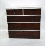 White painted chest of two short over three long drawers, 105cm x 101.5cm