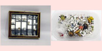 Large quantity of porcelain souvenir thimbles and other decorative items