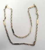 LOT WITHDRAWN Italian gold chain formed of bar and figure of eight links, marked 375, approx