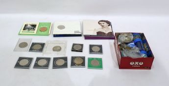 Quantity of commemorate royal crowns and others including sixpences, threepenny bits, halfpennies,