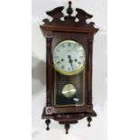 Victorian style mahogany mantel clock with enamel dial, the lincoln, 31 day striking movement,