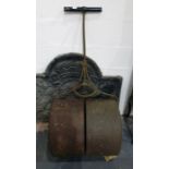 Vintage cast iron grass roller