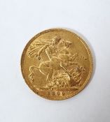 Gold full sovereign dated 1909