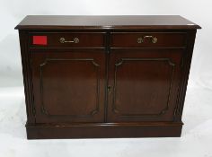 20th century mahogany sideboard with two drawers above two cupboard doors, to bracket feet, 106cm