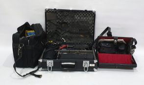 Assorted camera equipment to include lenses, light meters, etc