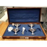 Set of four George III silver salts by Thomas Watson & Co, Sheffield 1815, of octagonal boat-shape