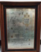 Limited edition silver map of Great Britain by The Danbury Mint, London 1977, the central map