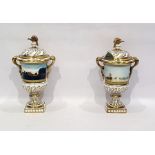 Pair of limited edition Coalport porcelain eagle urns commemorating the bi-century of John Constable