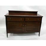 Early 20th century mahogany sideboard, the rectangular top above two drawers and two cupboard doors,