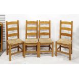 Set of four 20th century oak ladderback chairs with drop-in seats (4)
