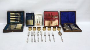 Quantity of flatware including silver plated table flatware, various boxed sets, etc